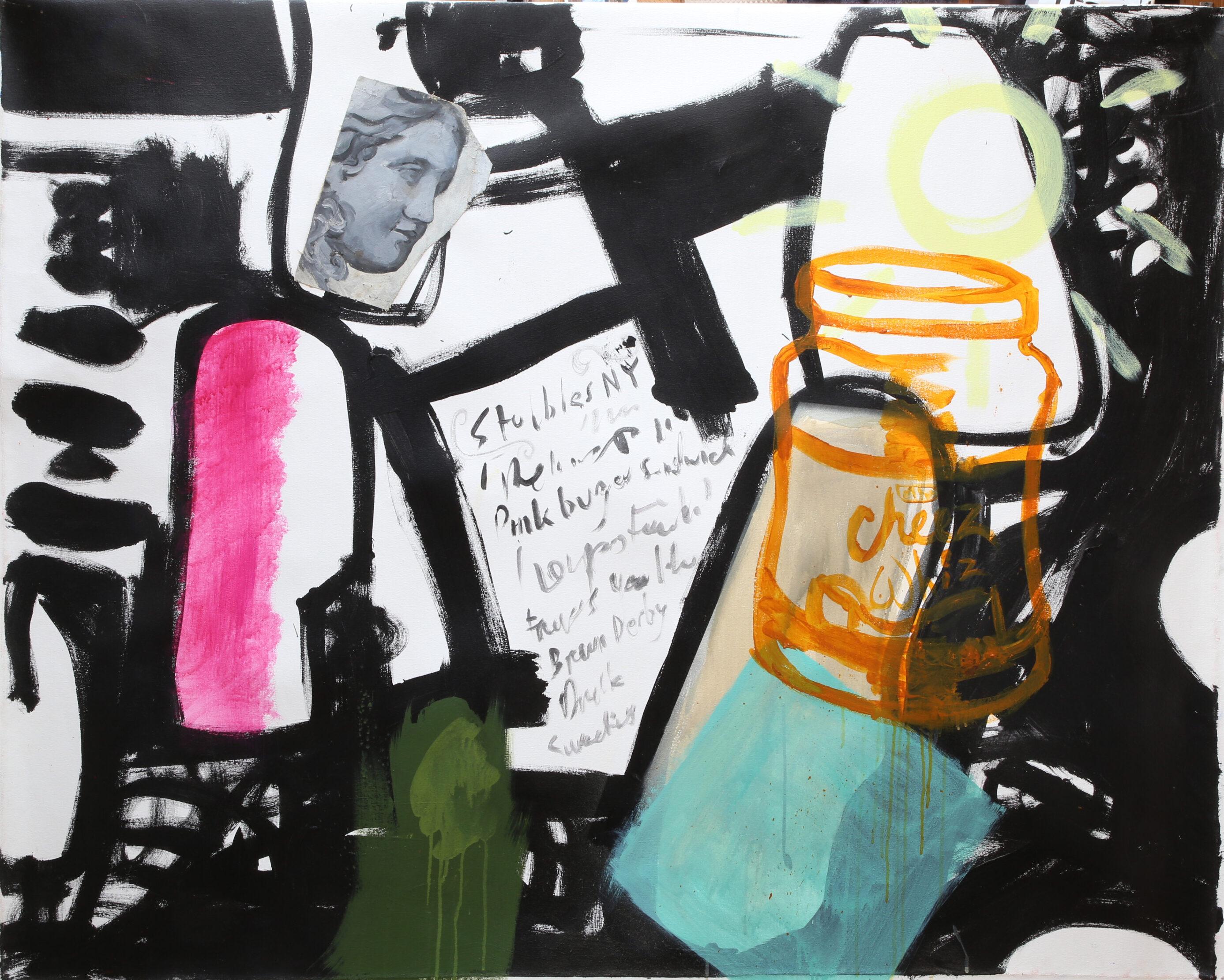 A joint painting by Christian Furr and Aboudia executed in London in 2017